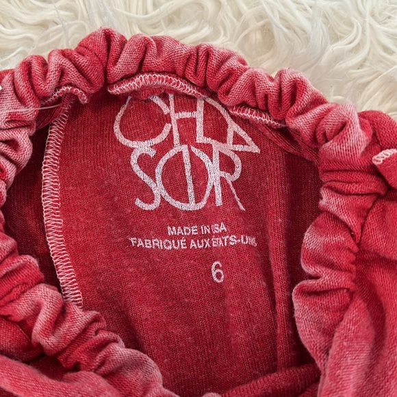 chaser, girls, cozy knit ruffle side jogger in “cardinal“ - Picture 5 of 7